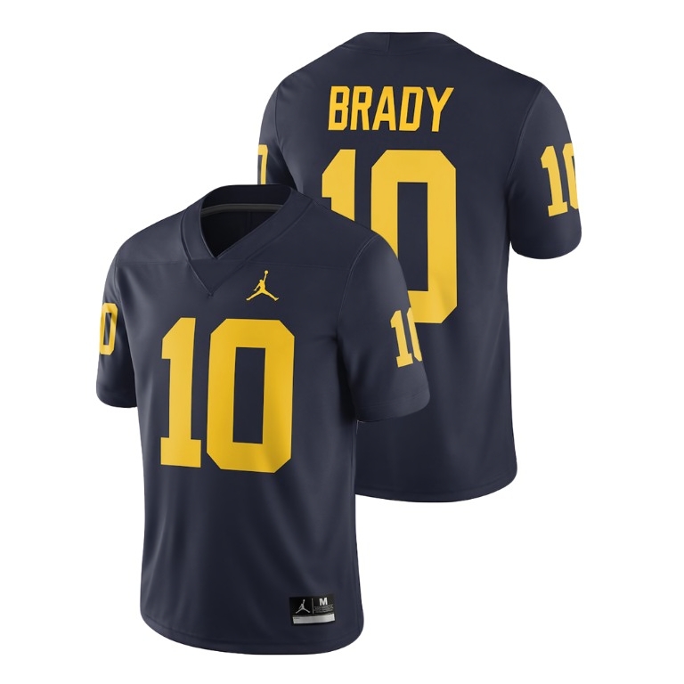 Tom Brady Michigan Wolverines Men's NCAA #10 Navy Game Alumni Jordan Brand College Stitched Football Jersey DVM5454VP